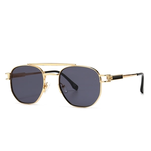Aviator Sunglasses Metal Frame Double Bridge UV400 Protection Gradient Lenses Retro Fashion Eyewear For Men And Women