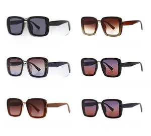 Six pairs of oversized square sunglasses featuring thick frames and gradient lenses