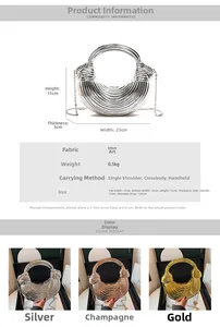 Size chart for iron art handbag showing 23cm width and 15cm height with chain strap