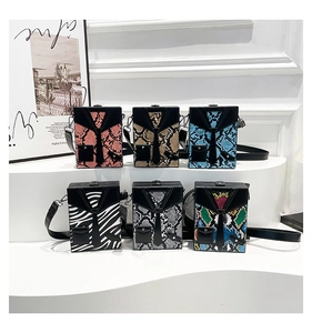Collection of creative box bags in suit tuxedo design with various animal textures