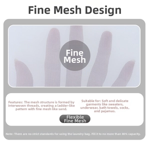 Close-up of fine mesh laundry bag showing the protective interlocking fabric structure