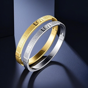 Vintage Fashion Stainless Steel Love Scripture Bangle Gold Silver Wheat Chain Bracelet For Men Women Daily Jewelry