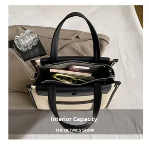 Internal capacity of the canvas tote bag showing storage space for daily essentials