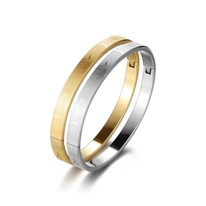 Titanium steel moon cloud cuff bracelets set in gold and silver matte finish