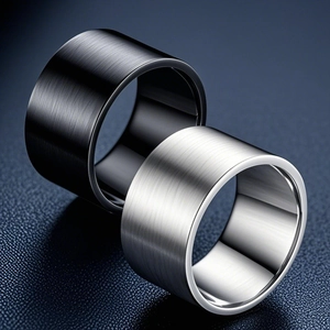 Minimalist Band Ring Stainless Steel Polished Brushed Plain Industrial Style Jewelry For Men Women Trendy Waterproof