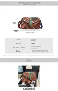 Spécifications de taille pour le sac bandoulière en cuir tressé à la main style oreiller