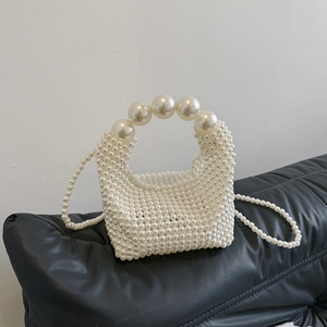 Sac À Épaule Élégant Pour Femme En Künstliche Perles Artificielles Tissées Pochette Bandoulière Soirée Mode
