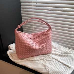 Woven Hobo Bag PU Leather Intrecciato Weave Underarm Shoulder Handbag Women Minimalist Urban Versatile Commuter Style