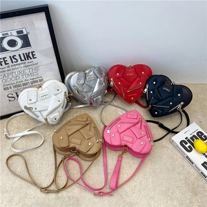Chic heart-shaped crossbody bags with motorcycle jacket design in six stylish colors
