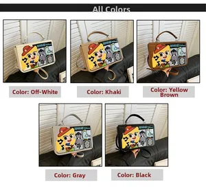 Détail de la collection de sacs à main rétro style pop art mexicain en cinq couleurs
