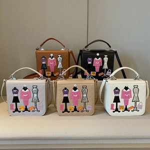 Chic women's crossbody handbags with patchwork embroidery and quilted texture