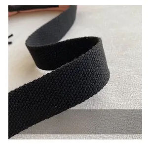 Detalle de una correa de nailon negro que muestra la textura de tejido cruzado duradero