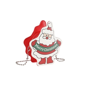 Christmas Santa Claus crossbody bag with red PU leather and silver metal chain strap