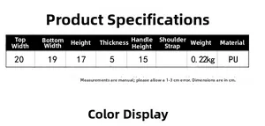 Guide des tailles et dimensions pour le sac à main seau élégant en cuir PU