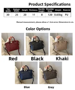 Tableau des tailles détaillé et dimensions du sac à main tissé de style français