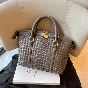 Sac À Main Tissé En Cuir PU Grande Capacité Sac À Épaule Avec Bandoulière Amovible Élégant Sac Messager Pour Femme