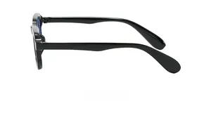 Vue latérale des lunettes anti-lumière bleue noir brillant avec monture et branches robustes