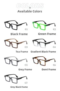 Collage de lunettes carrées oversize en noir, vert, léopard et couleurs dégradées