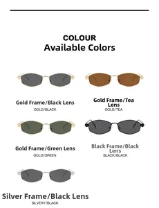 Diamond-shaped metal frame sunglasses available in diverse gold and silver color variations