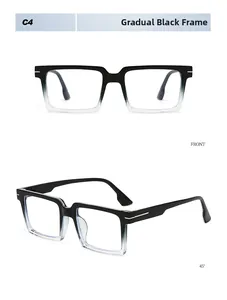 Détail de grandes lunettes noir dégradé avec vues de face et à 45 degrés