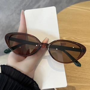 Détail de lunettes de soleil œil de chat rétro avec monture écaille et verres bruns