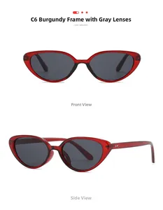 Vues frontale et latérale à 45 degrés de lunettes de soleil vintage bordeaux à verres gris