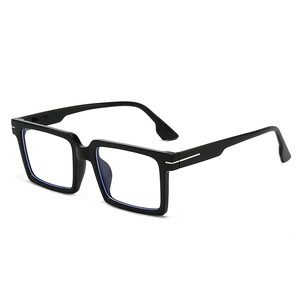 Montures De Lunettes Carrées PC Anti-Lumière Bleue Mode Rétro Décoration En Métal Pour Femmes Hommes