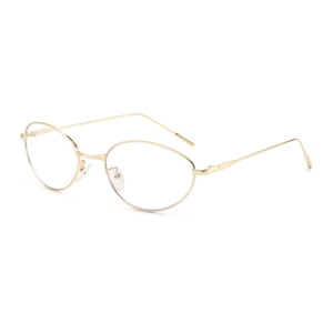 Lunettes de soleil Y2K futuristes dorées œil de chat avec monture ovale en métal et verres