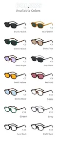 Collection of vintage thick square sunglasses and clear frames in fourteen various colors