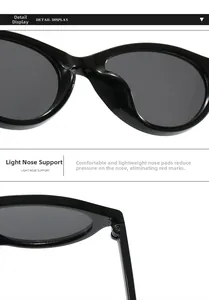 Detail of lightweight nose bridge and high-gloss frame for comfortable sunglasses