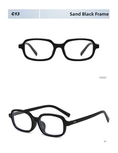Detail view of sand black square frame sunglasses with a matte finish, model C13