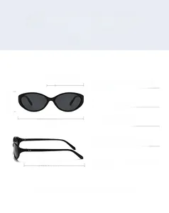 Detailed specs of s25052 cat eye sunglasses with PC frame and UV protection lens