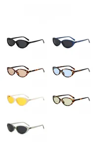 Selection of retro oval cat-eye sunglasses available in seven different color variations