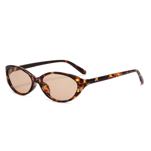 Retro Cat Eye Sunglasses For Women Vintage Oval Frame PC Eyewear UV400 Protection Outdoor Fashion Sunglasses