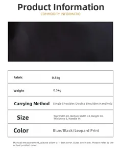Tableau des tailles et dimensions pour le grand sac à bandoulière américain multi-usage