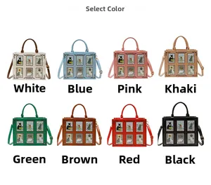 Cat tarot print tote bags in eight colors including white, blue, pink, and green