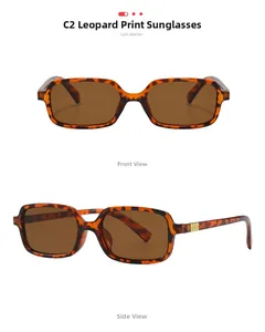 Detail of retro rectangle leopard print frames with gold metal decorative hinges