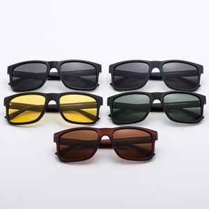 Polarized square sunglasses for men in five matte colors including black and navy blue
