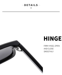 Macro shot of durable metal hinge on black polarized sunglasses with smooth opening