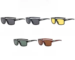 Vue détaillée de cinq lunettes de soleil de sport polarisées pour le cyclisme et la pêche