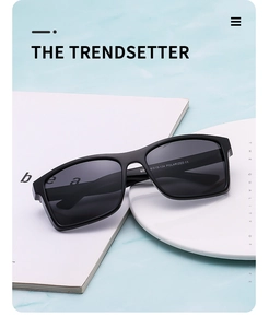 Detail shot of black polarized cycling sunglasses showing the inner temple specifications