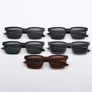 Polarized lenses in five color options featuring matte frames and CE certification marks