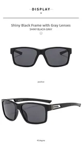 Gros plan sur les lunettes de soleil de sport polarisées noir brillant avec verres gris