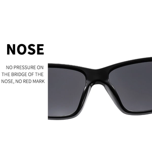 Détail des plaquettes de nez intégrées sur lunettes de soleil sport polarisées noires