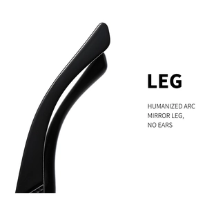 Detail of ergonomic curved black sunglass legs designed for comfort and slip resistance