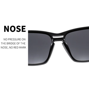 Detail der komfortablen integrierten Nasenpads an der schwarzen polarisierten Sonnenbrille
