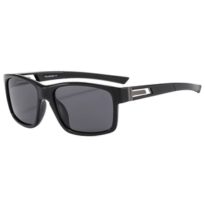 Lunettes de soleil sport polarisantes avec monture carrée noire et protection UV pour conduire