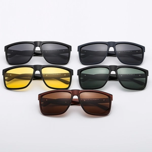 Detailed display of polarized lens color options for large square driving sunglasses