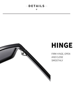 Detail view of the firm metal hinge on black cycling sunglasses for smooth opening