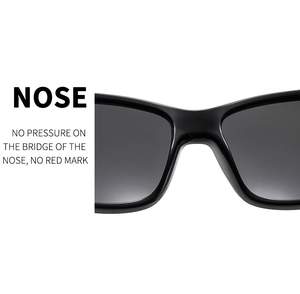 Detail of integrated nose pads on black sports sunglasses for pressure-free comfort